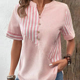 Caroline | Striped Boat Neck Blouse