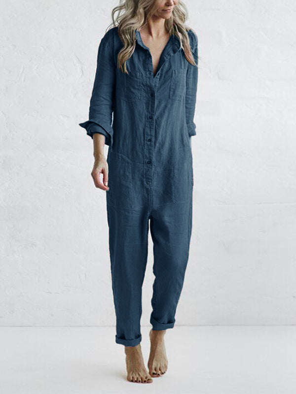 Majia | Damen Lässiger Jumpsuit | Langarm