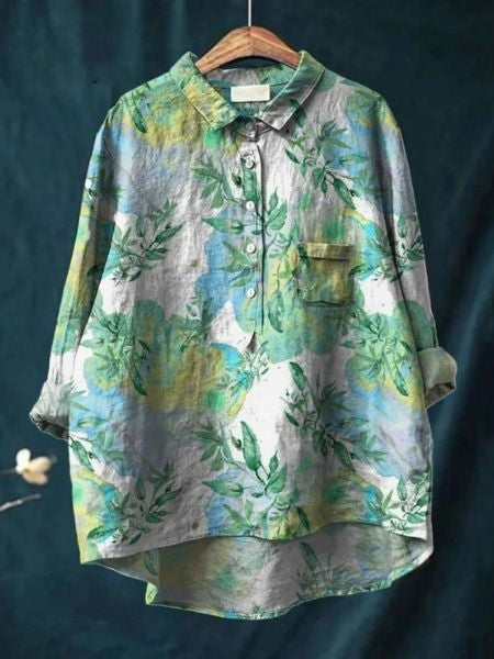 Sarah | Floral Pattern Peasant Blouse