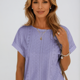 Celeste | Loch Embroidery Crew Neck Top