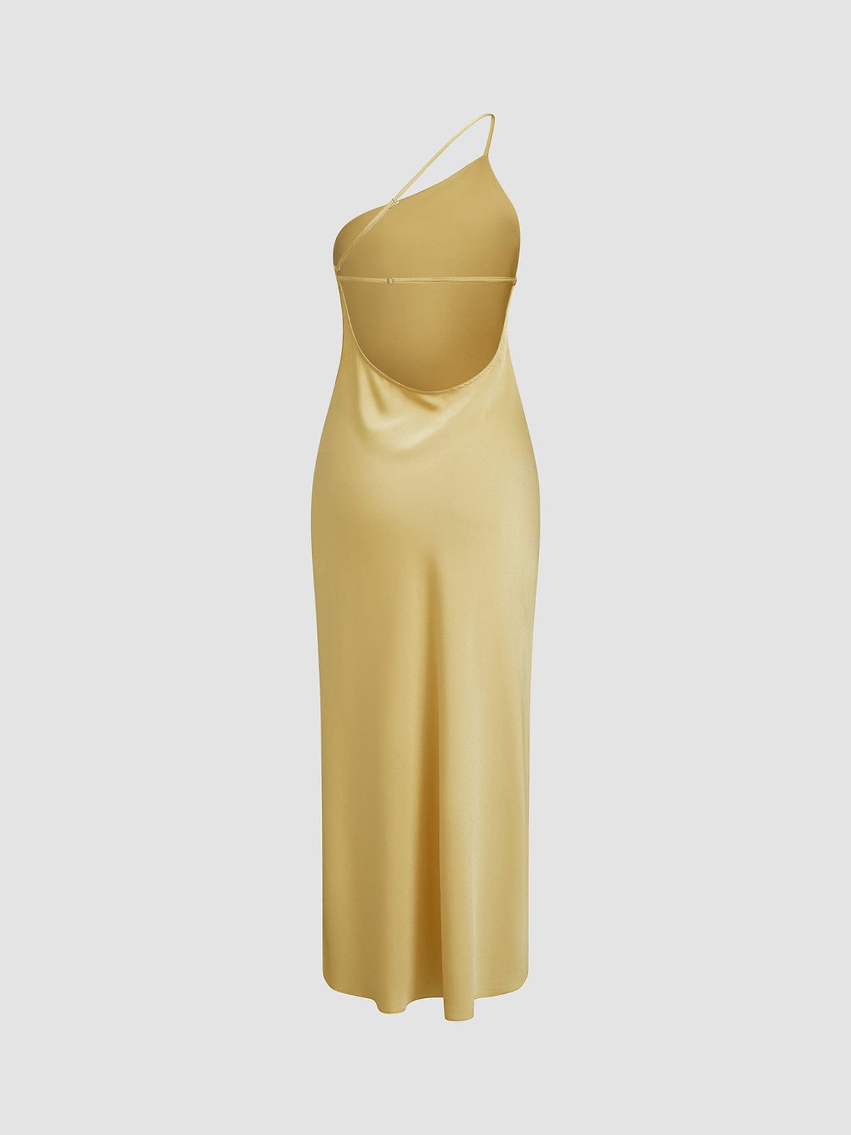 Robe maxi dos nu en satin pour femme