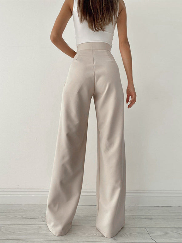 Damen Hohe Taille Seitliche Bindung Chino Hose