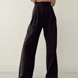 Pantalones chinos de talle alto para mujer con lazo lateral