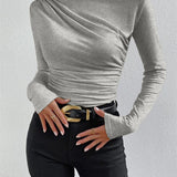 Women's Draped Long Shirt