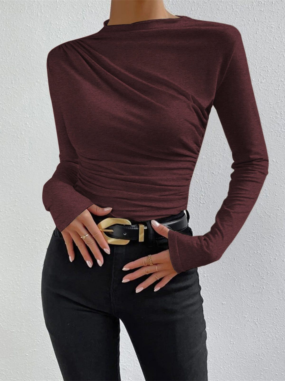 Women's Draped Long Shirt