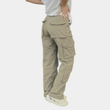 Damen Hohe Taille mit Taschen Cargo-Hose
