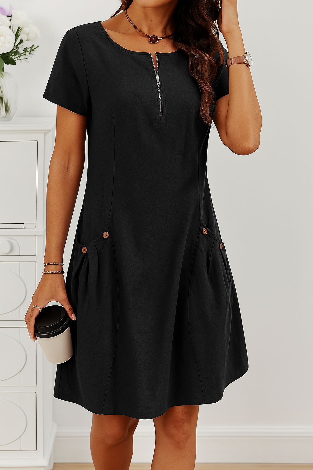 Tammy | Button Detail Pocket Dress