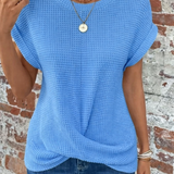 Daisy | Waffle Pattern Crew Neck Top