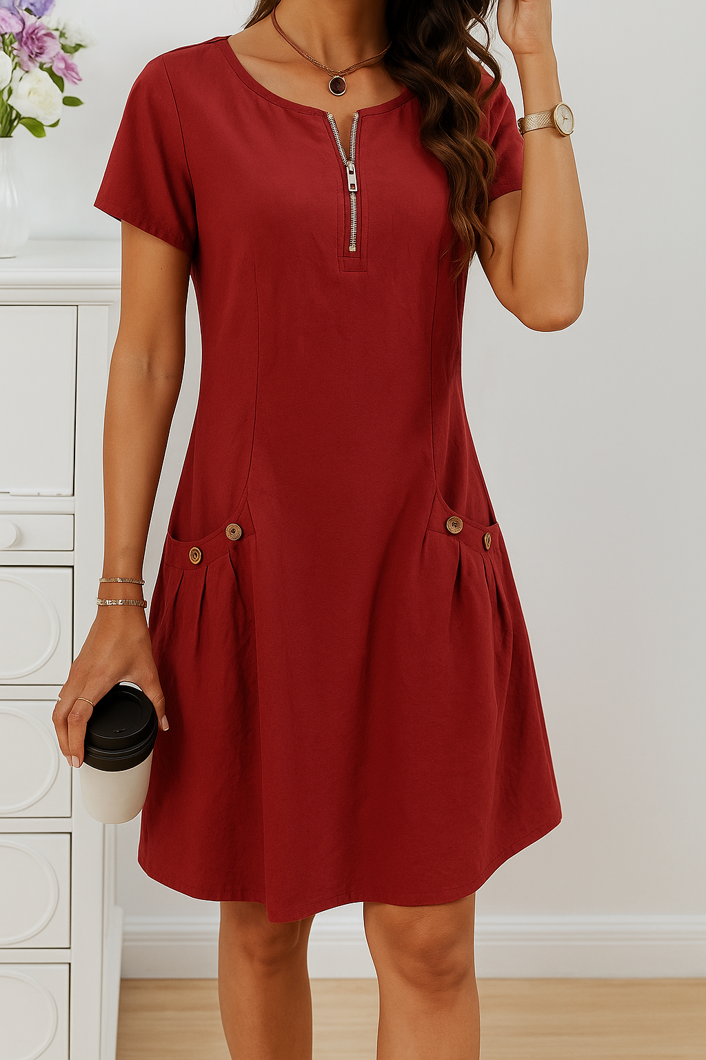 Tammy | Button Detail Pocket Dress