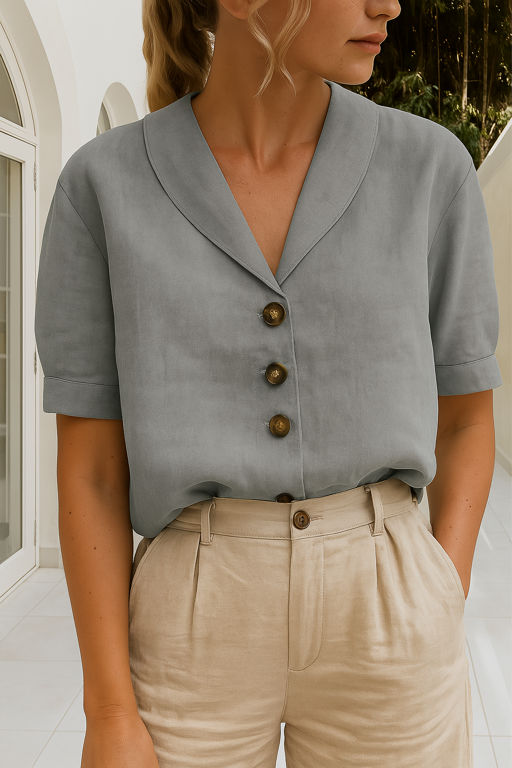 Willow | Long-Sleeve Pleated Blouse
