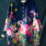 Sarah | Floral Pattern Peasant Blouse