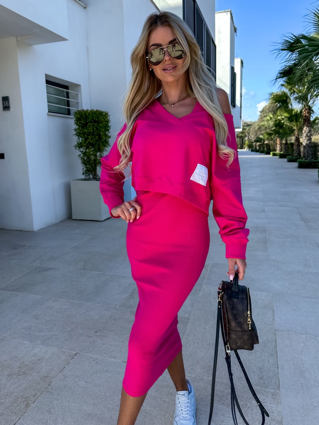 Damen Pullover und Kleid Zweiteiler Set