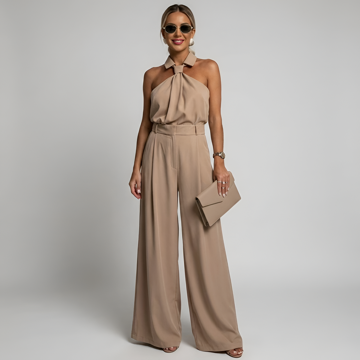 Ava | Neckholder Kragen Jumpsuit