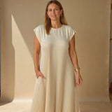 Sierra | Plissee Maxi Cocktailkleid