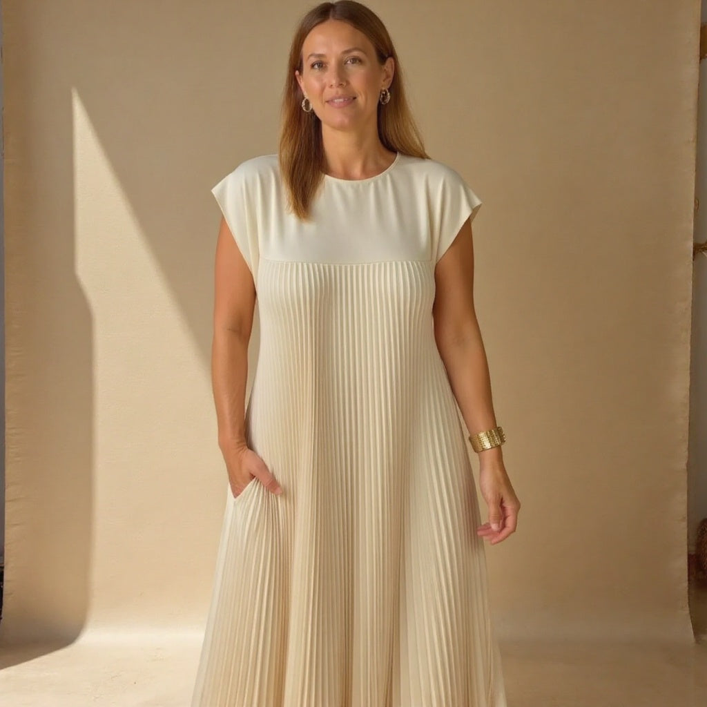 Sierra | Plissee Maxi Cocktailkleid