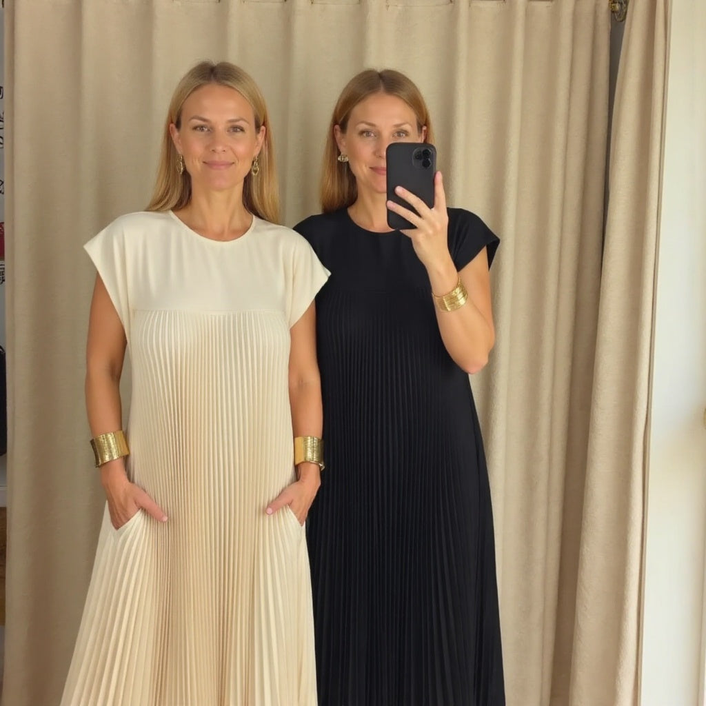 Sierra | Plissee Maxi Cocktailkleid