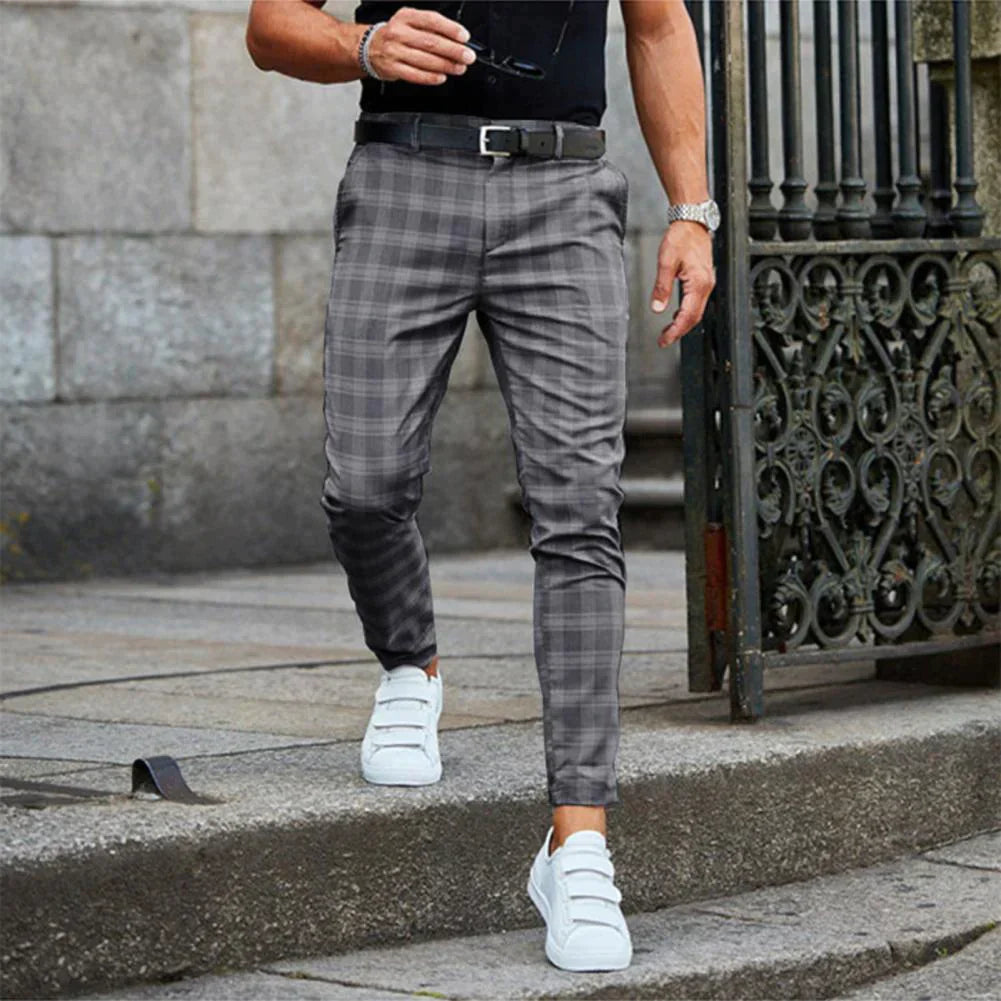 Rafael | Herren Karierte Chino Hosen | Schmal Geschnitten