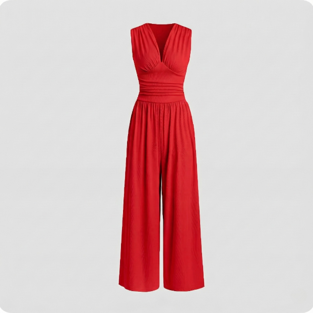 Zoey | Ärmellos Weites Bein Jumpsuit