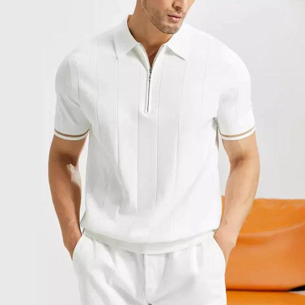 Damon | Herren Kurzarm Poloshirt | Gezippt