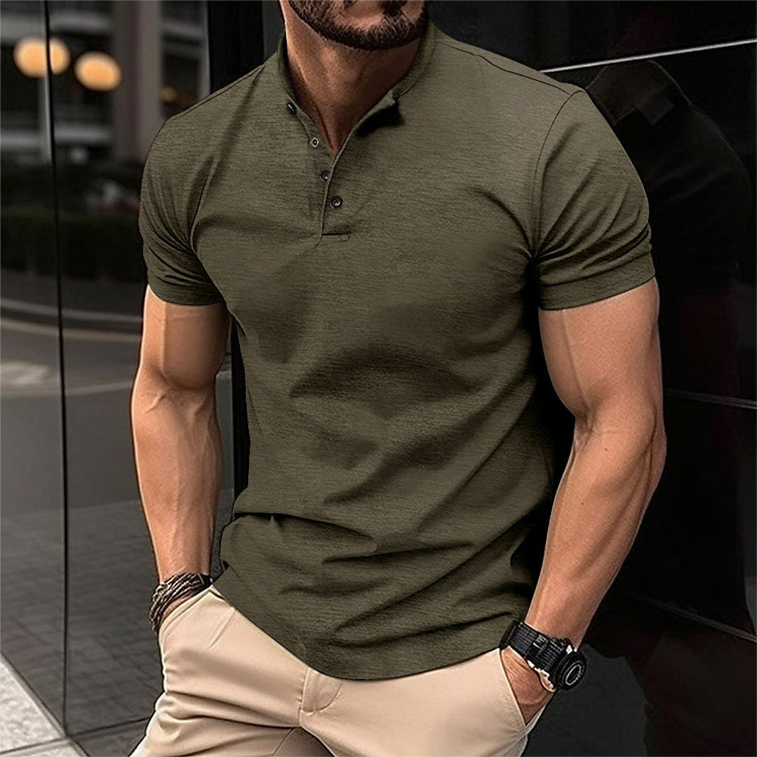 Herren Kurzarm Knöpfen Poloshirt