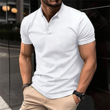 Herren Kurzarm Knöpfen Poloshirt