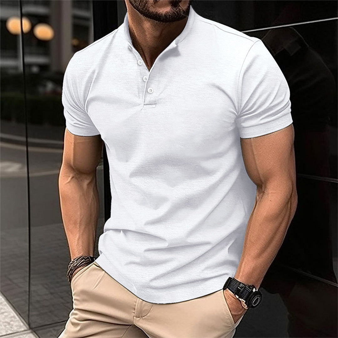 Herren Kurzarm Knöpfen Poloshirt