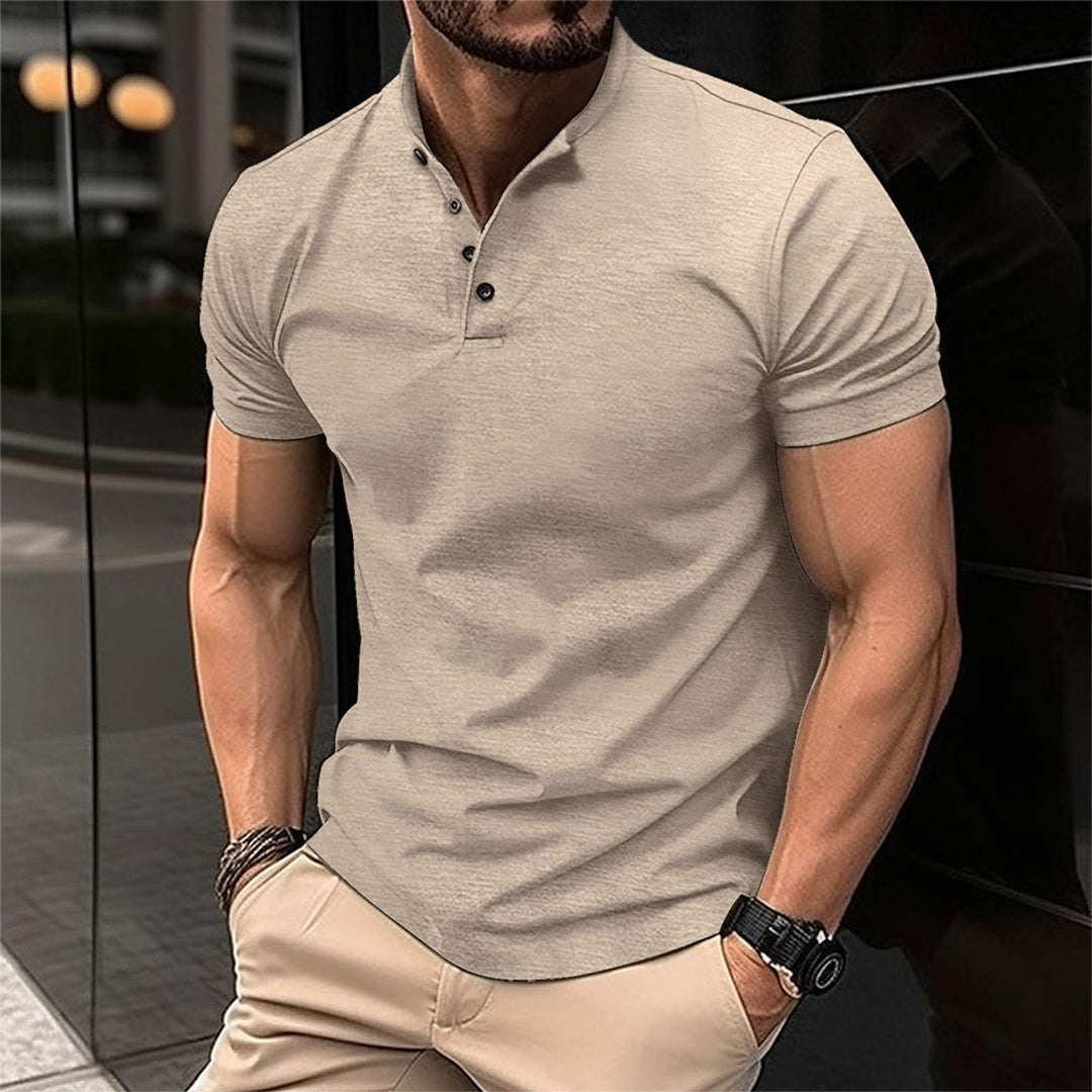 Herren Kurzarm Knöpfen Poloshirt