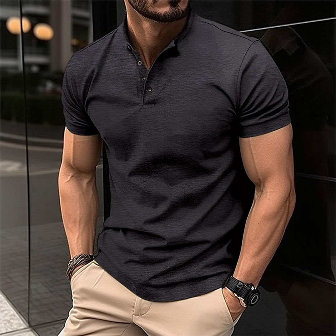 Herren Kurzarm Knöpfen Poloshirt