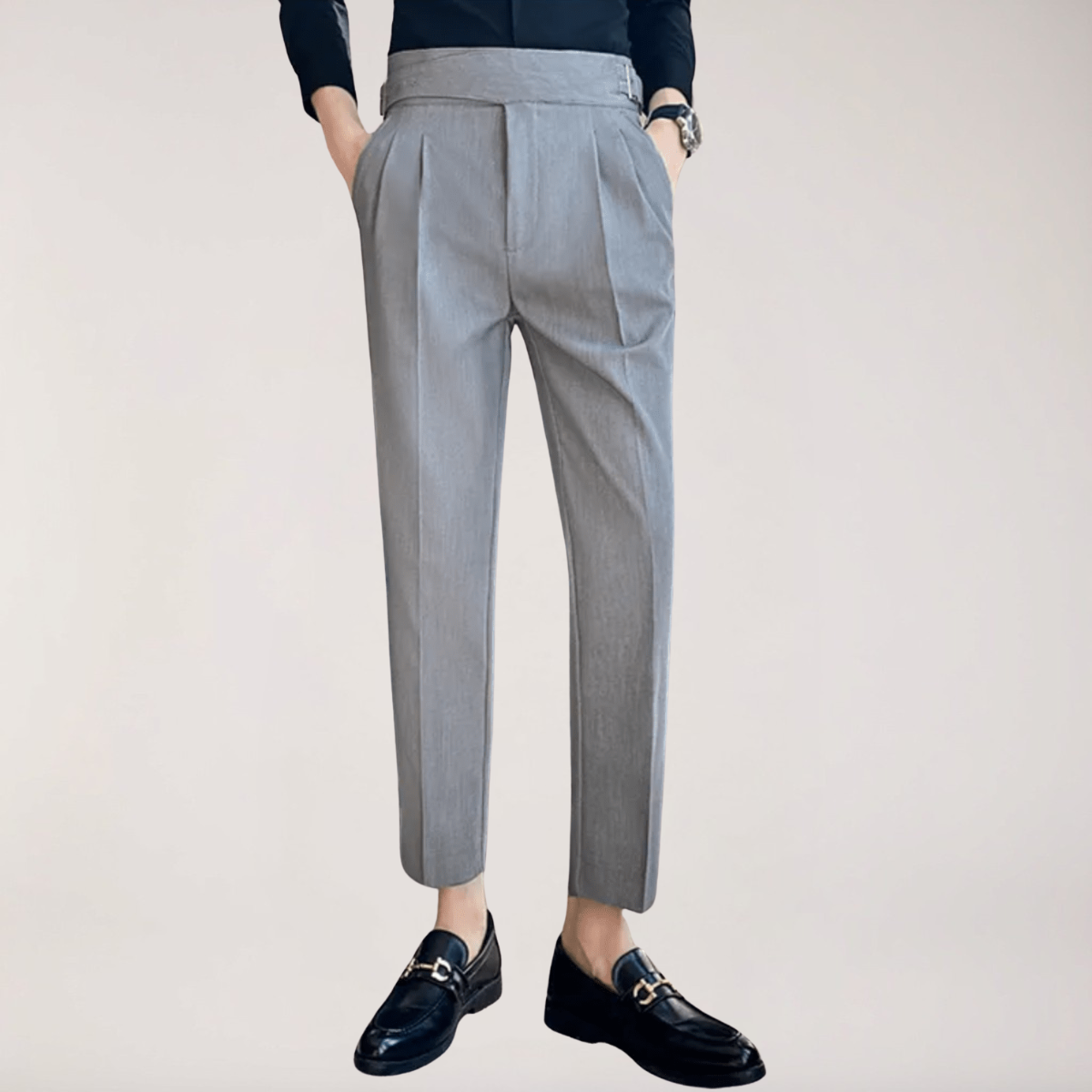 Theodore | High Waist Double Pleated Trousers
