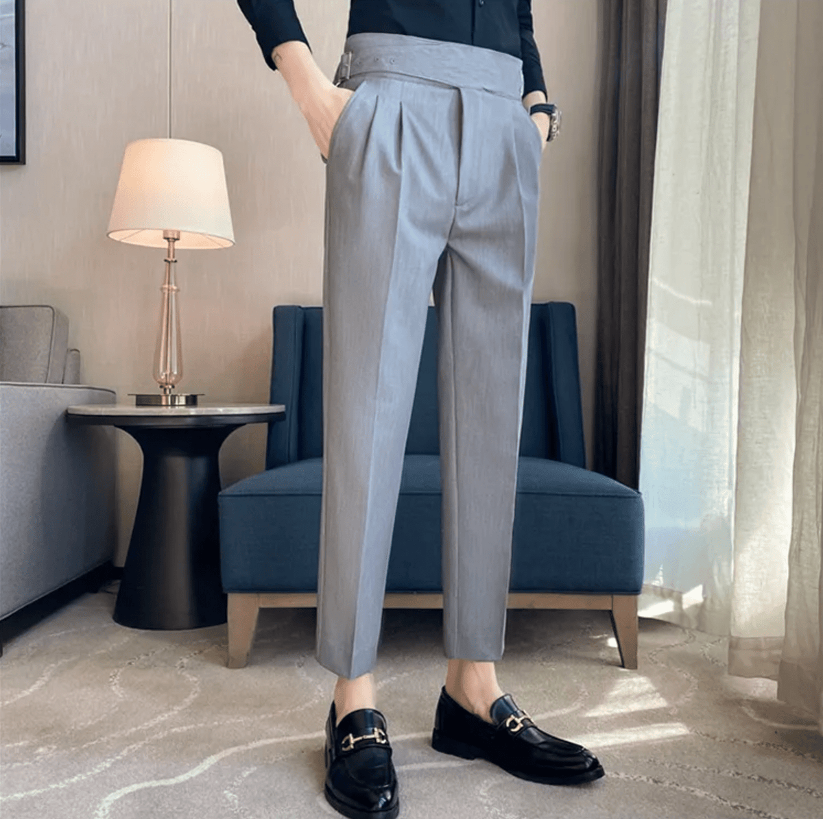 Theodore | High Waist Double Pleated Trousers