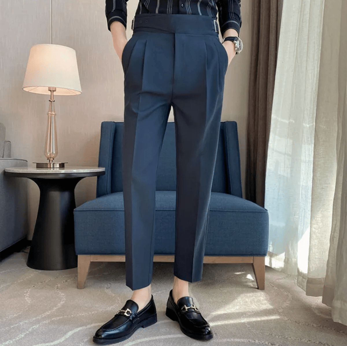 Theodore | High Waist Double Pleated Trousers