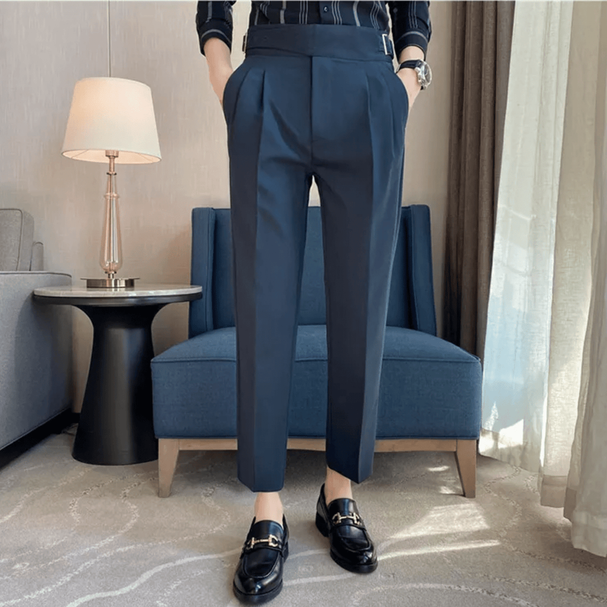 Theodore | High Waist Double Pleated Trousers