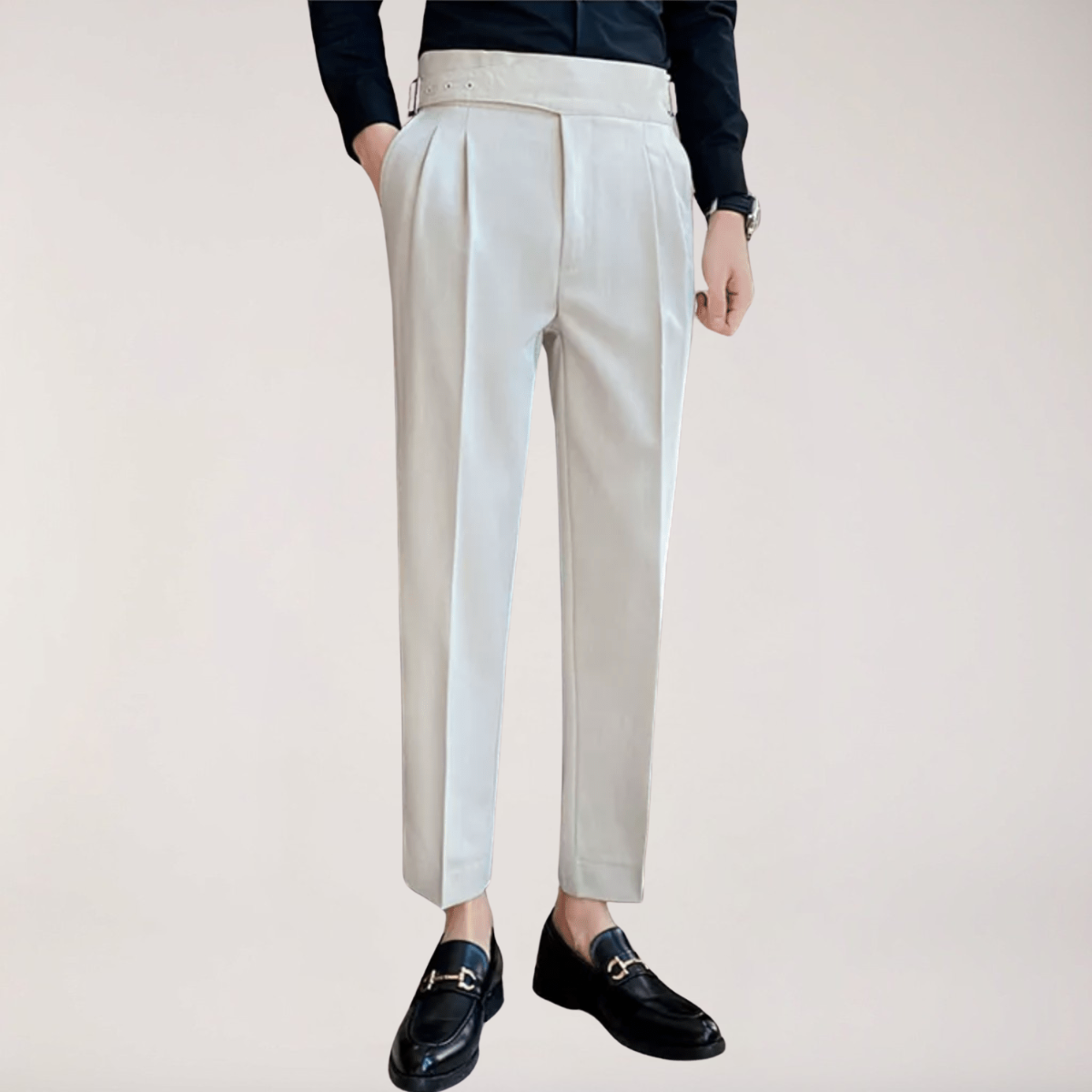 Theodore | High Waist Double Pleated Trousers