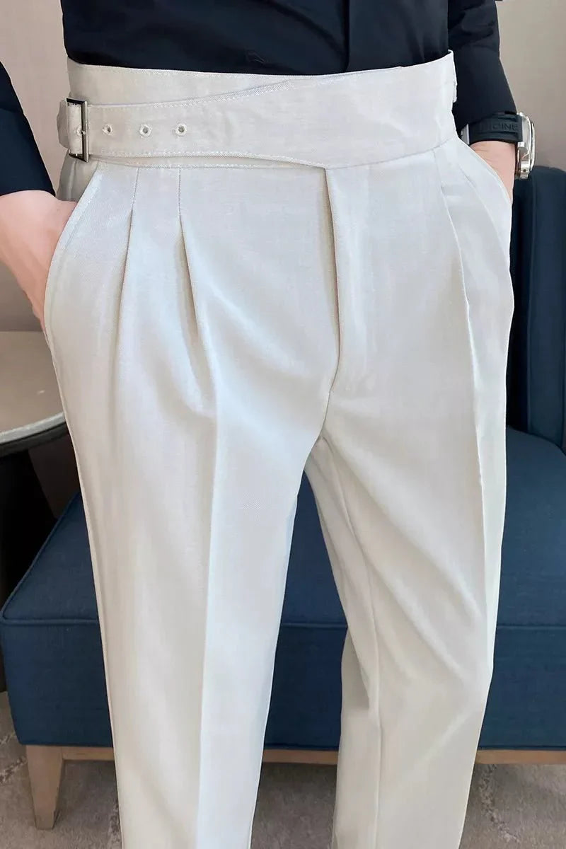Theodore | High Waist Double Pleated Trousers