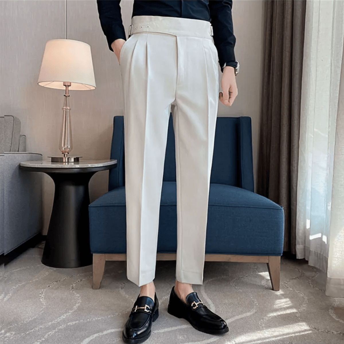 Theodore | High Waist Double Pleated Trousers