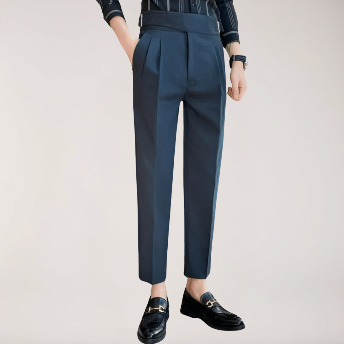 Theodore | High Waist Double Pleated Trousers