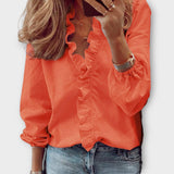 Zoe | Ruffle-Front V-Neck Blouse