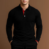 Spencer | Long Sleeve Ribbed Cuff Polo Shirt