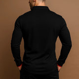 Spencer | Long Sleeve Ribbed Cuff Polo Shirt
