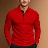 Spencer | Long Sleeve Ribbed Cuff Polo Shirt