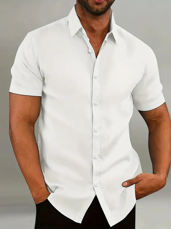 Raphael | Classic Collar Tailored Fit Short Sleeve Shirt