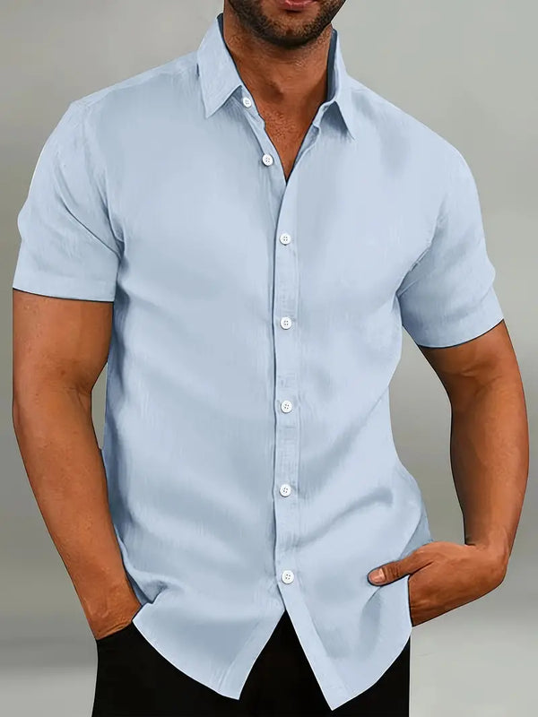 Raphael | Classic Collar Tailored Fit Short Sleeve Shirt