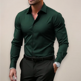 Alistair | Cutout Collar Regular-Fit Long-Sleeve Shirt