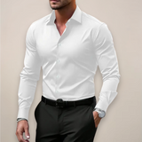 Alistair | Cutout Collar Regular-Fit Long-Sleeve Shirt