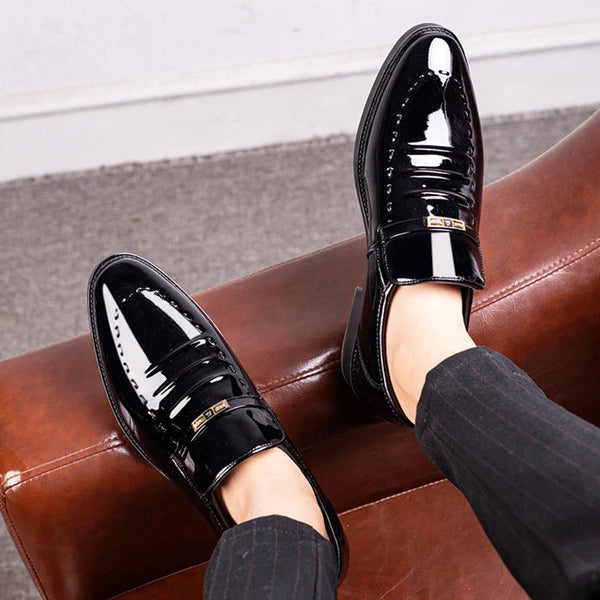 Leonard | Lakierowane mokasyny typu slip-on