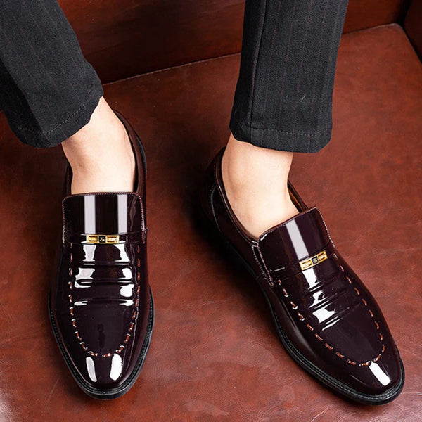 Leonard | Lakierowane mokasyny typu slip-on