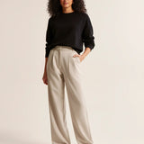 Pantalon chino femme taille haute avec poches