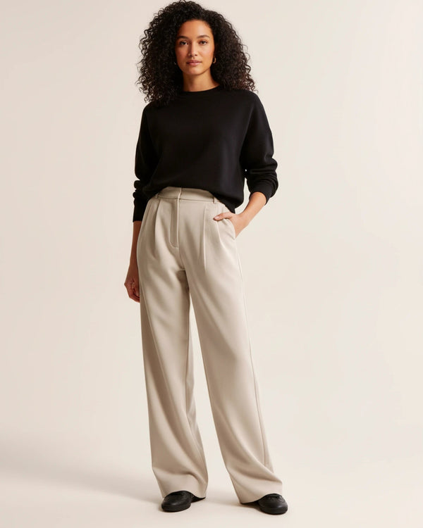 Damen Hohe Taille mit Taschen Chino Hose