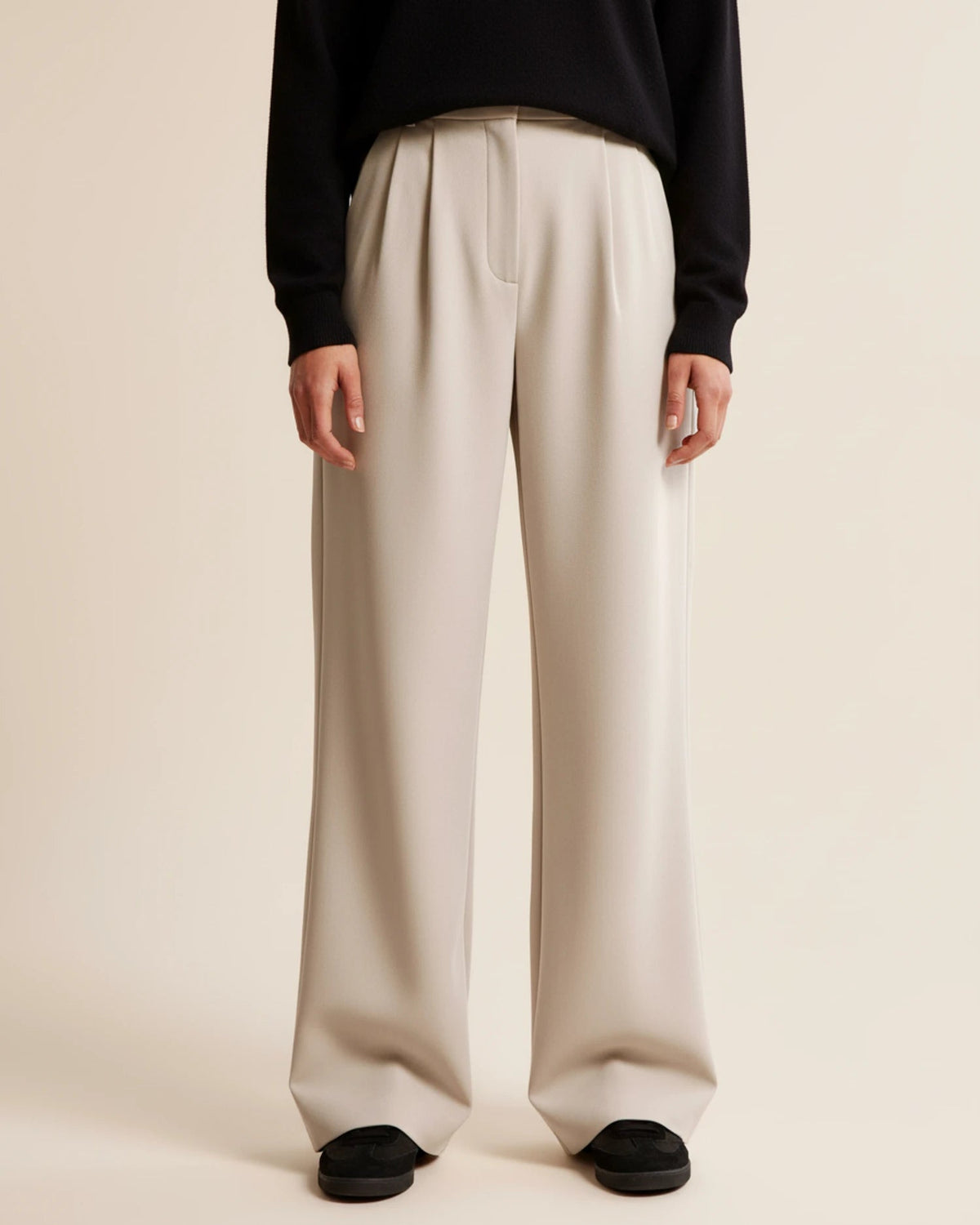 Pantalon chino femme taille haute avec poches