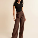 Pantalon chino femme taille haute avec poches